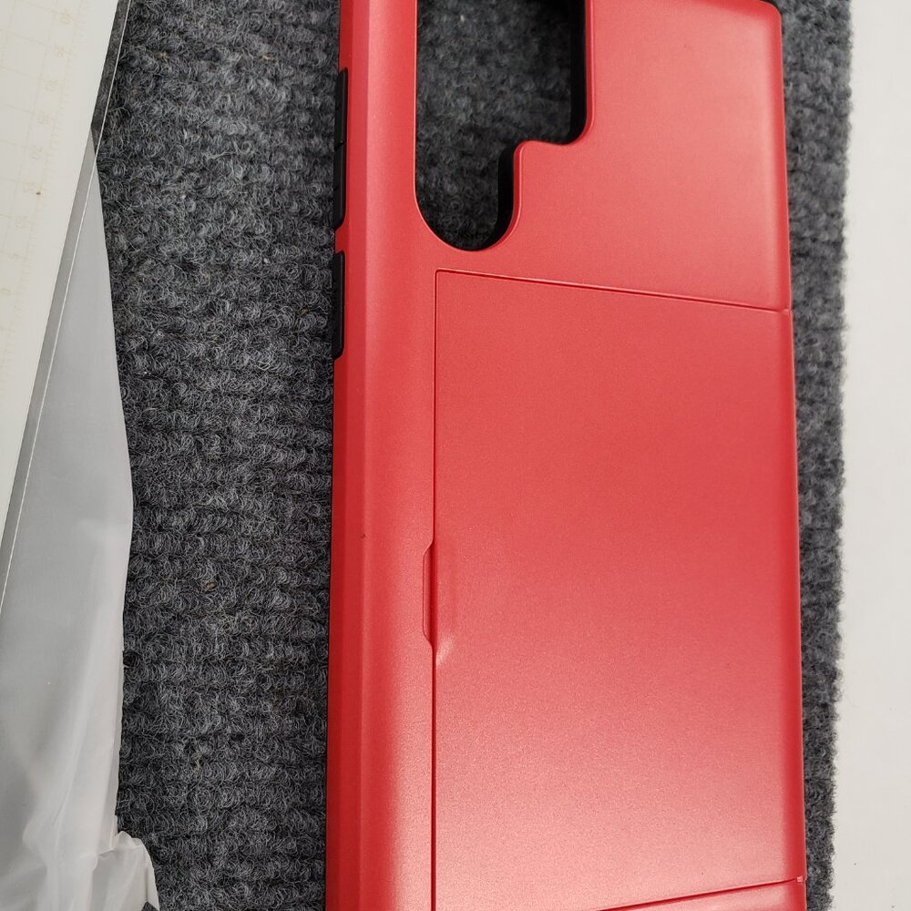RED Credit Card Holder Wallet Case Cover For Samsung Galaxy S22 Ultra